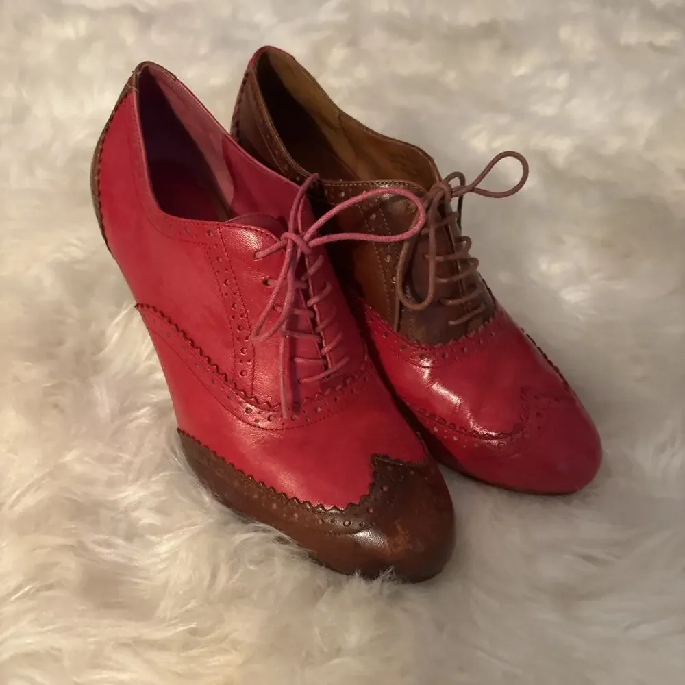 Women's Cole Haan Air Lucinda Oxford Brown & Pink Pumps -- Size 8B - Picture 6 of 15